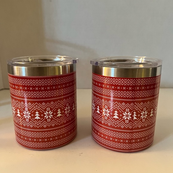 BROOKLYN STEEL CO. 12 oz Holiday Stainless Steel Wine Tumblers with Lids - Picture 12 of 12